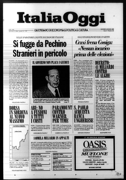 Italia oggi : quotidiano di economia finanza e politica